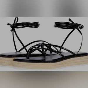 NINE WEST - Black Lace Strap Sandals